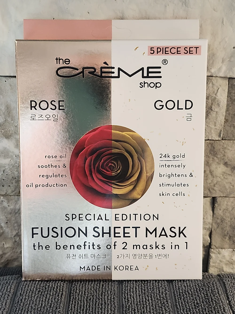 The Crème Shop Rose & Gold Fusion Sheet Mask - Pink/Gold